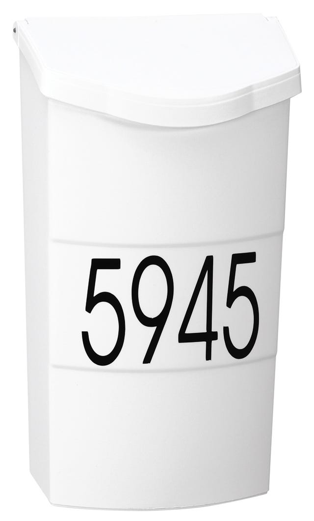 Vertical Mailbox, Plastic with Adress Plate, White