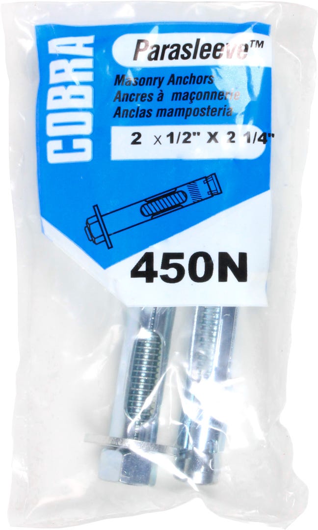 PARASLEEVE Masonry Anchor, 1/2 in. x 2-1/4 in., 2/Pack