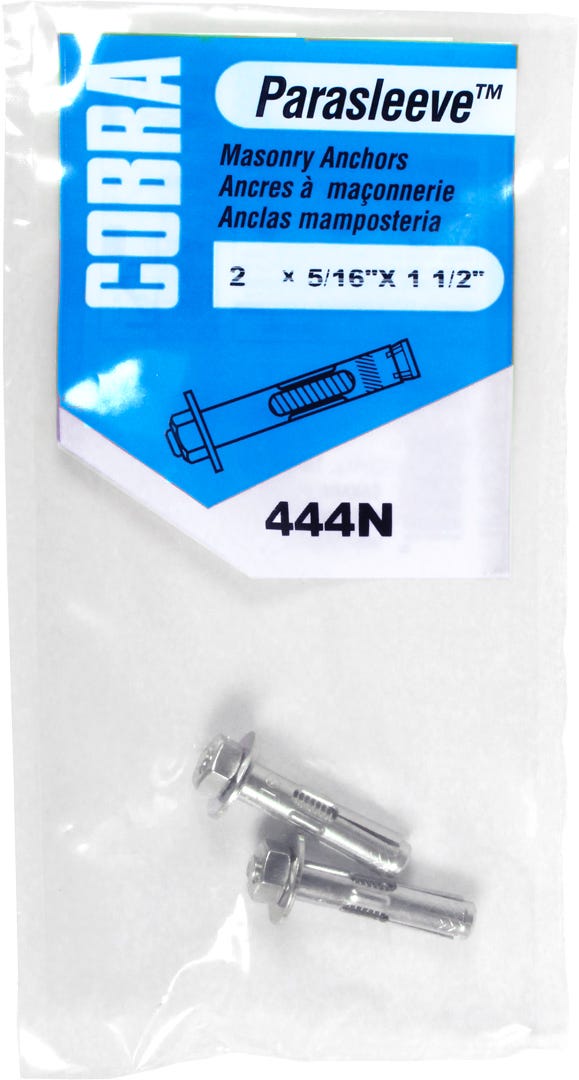 PARASLEEVE Masonry Anchor, 5/16 in. x 1-1/2 in., 2/Pack