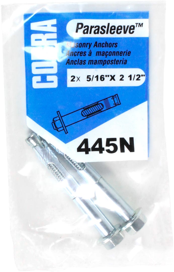 PARASLEEVE Masonry Anchor, 5/16 in. x 2-1/2 in., 2/Pack
