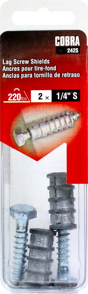 Masonry Lag Scews Anchor, 1/4 in., S + Bolt x 1-1/2 in., 25/Pack