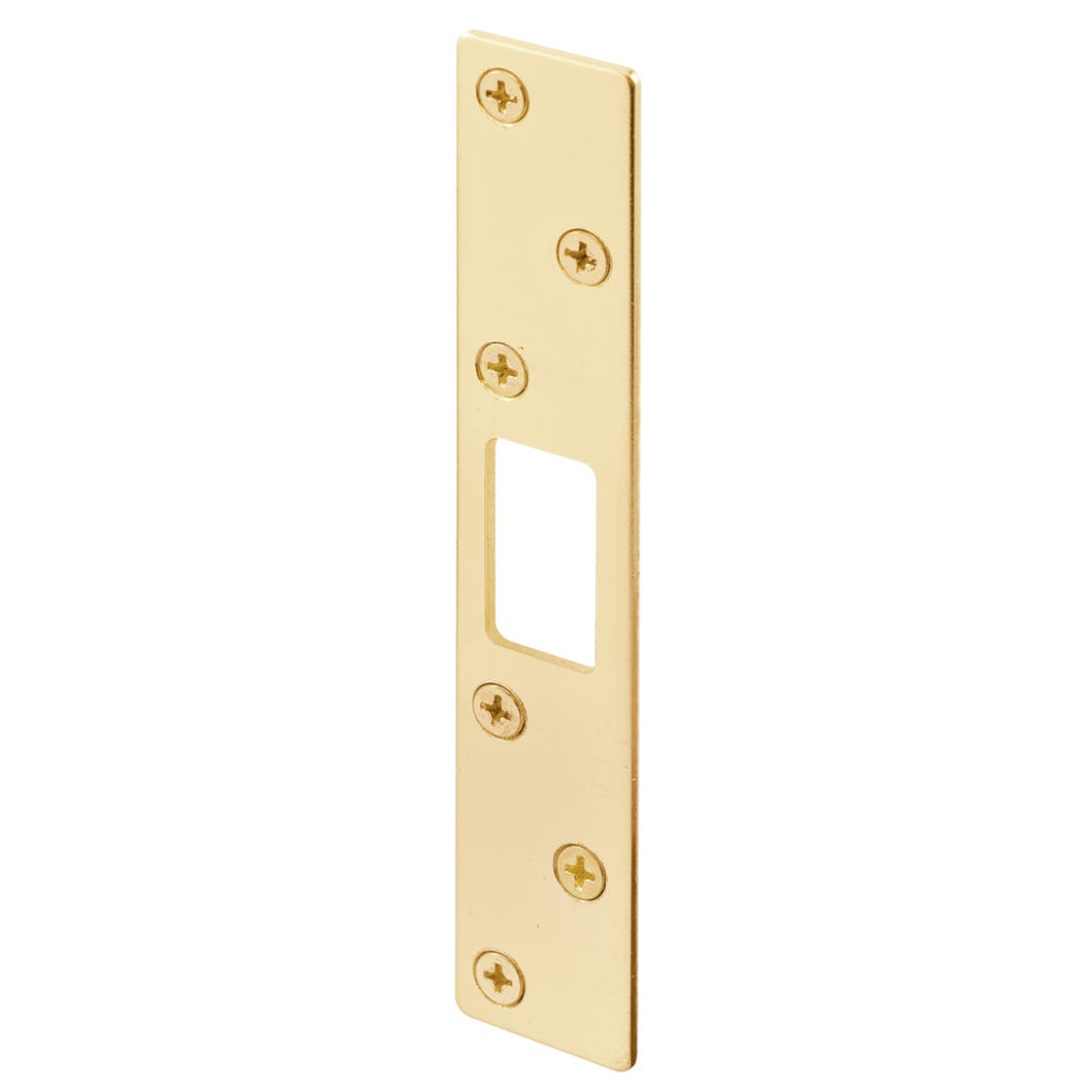 Maximum security deadbolt strike  - brass plated steel