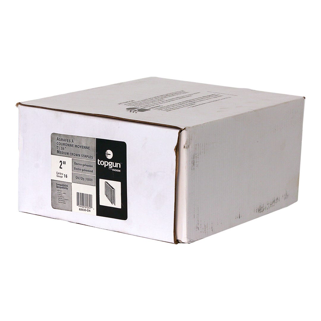 Medium Crown Staples 16 Ga, 7/16-in. X 2-in., 10 000/Pack