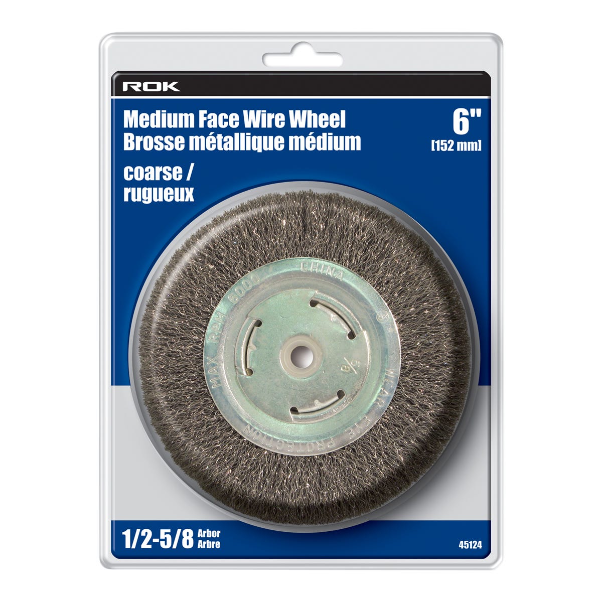 Medium Face Wire Wheel Coarse, 6-in.