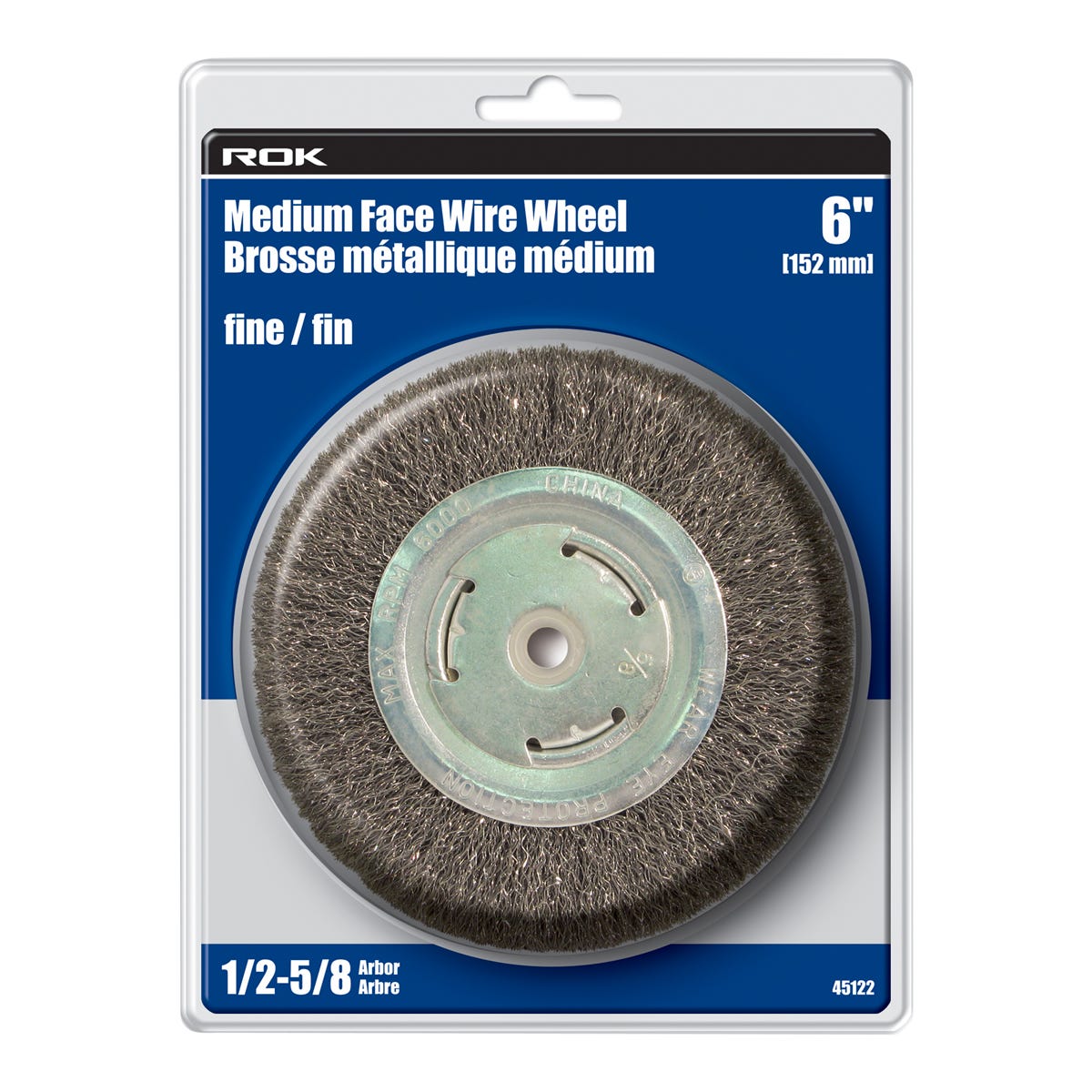 Medium Face Wire Wheel Fine, 6-in.