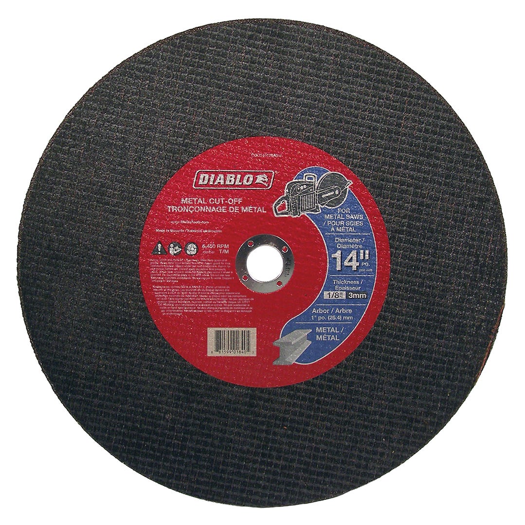 Metal Cut-Off Disc, 14 in. X 1/8 in., 1 in. Arbor
