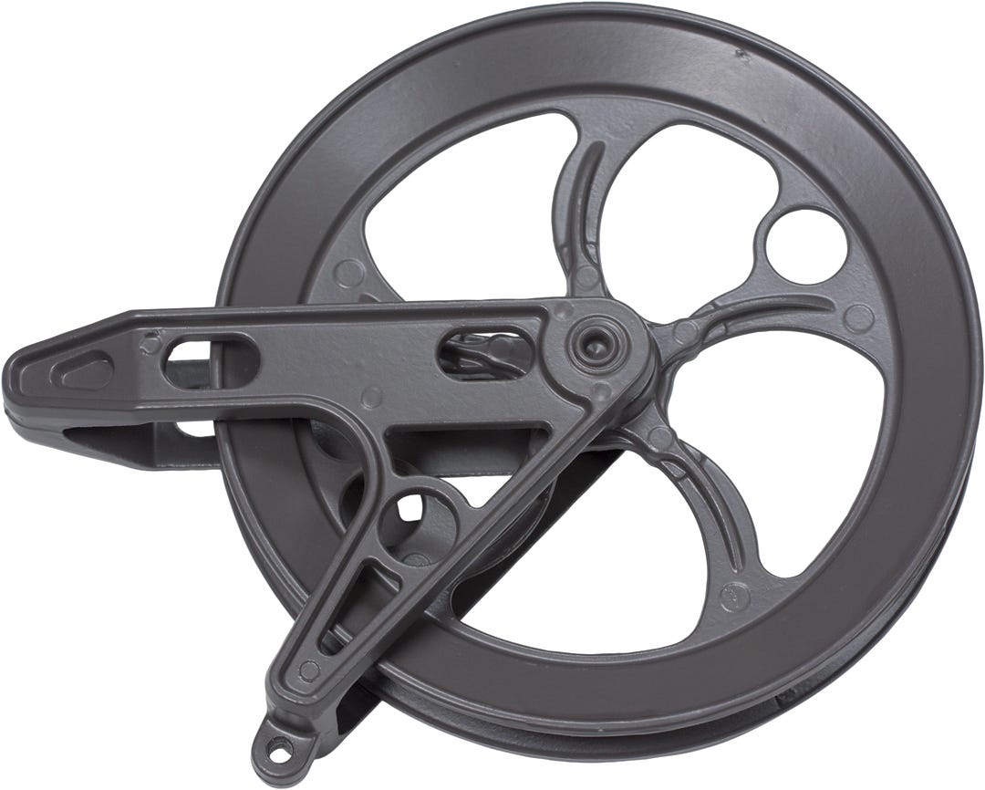 Metal pulley for clotheline