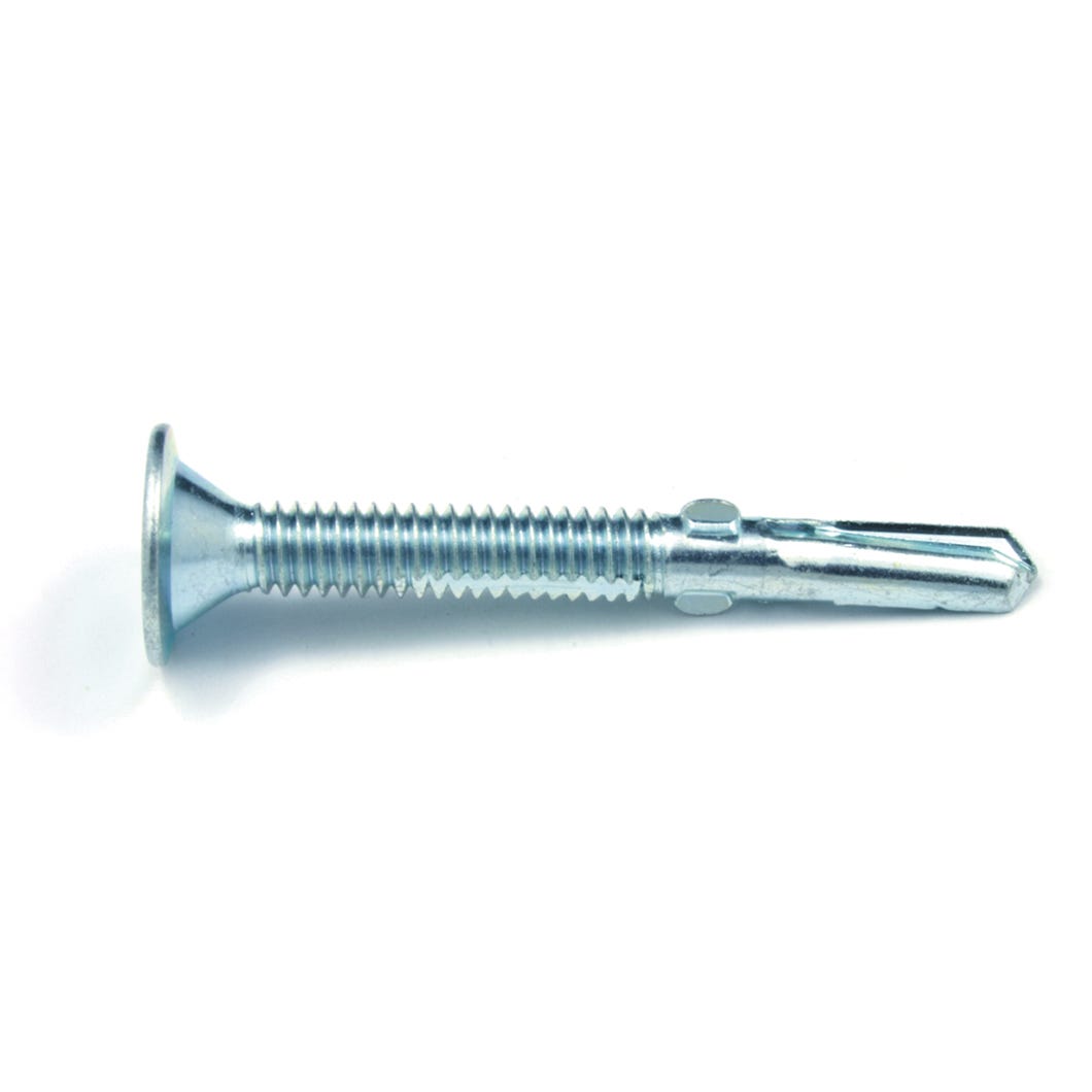 Metal Screw, Zinc Plated, Wafer Head, Square Drive, #10 X 2-in., 100/Pack