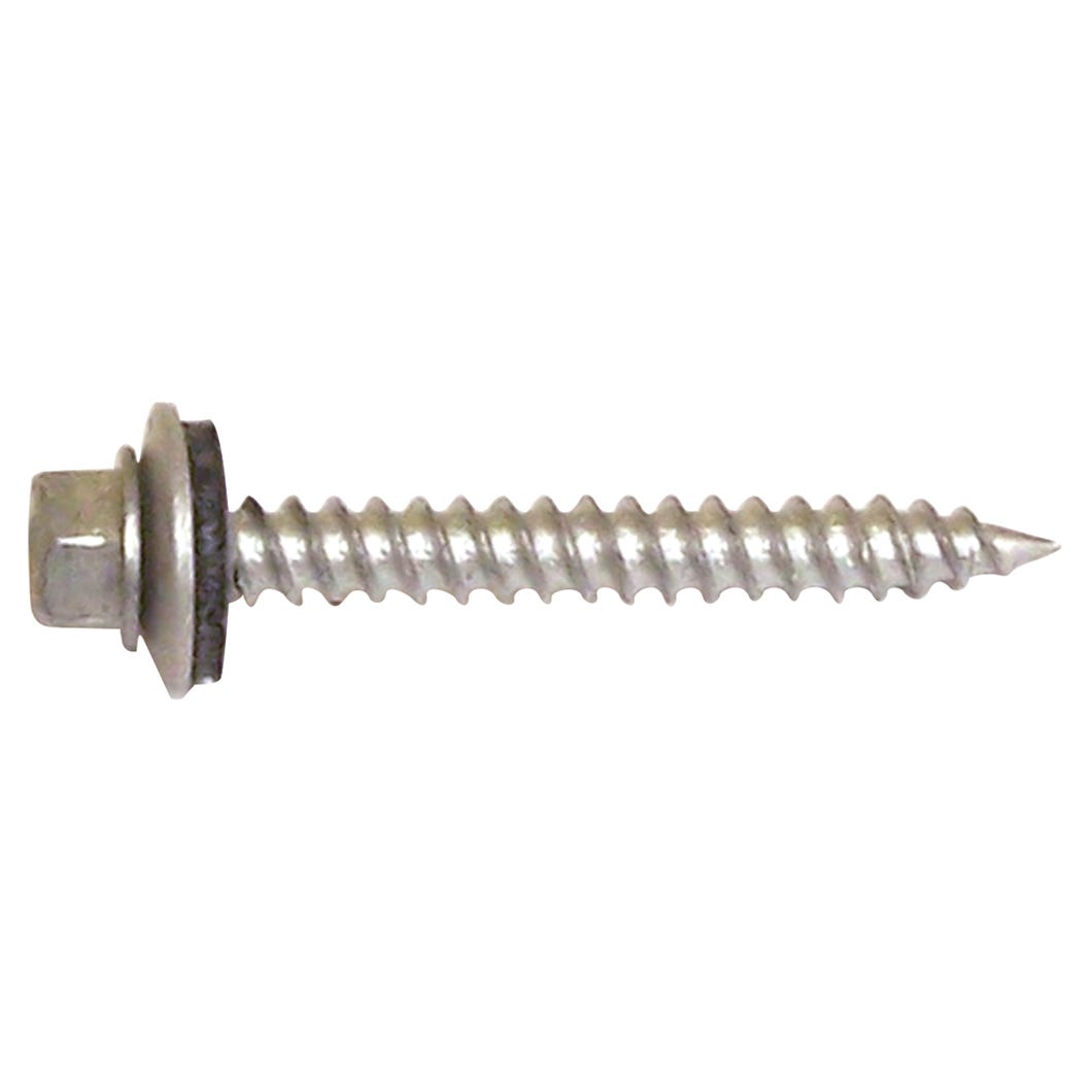 Metal Screw Zinc Plated, Hex Head + Steel/Neoprene Washer, #14 X 1 1/2-in., 500/Pack