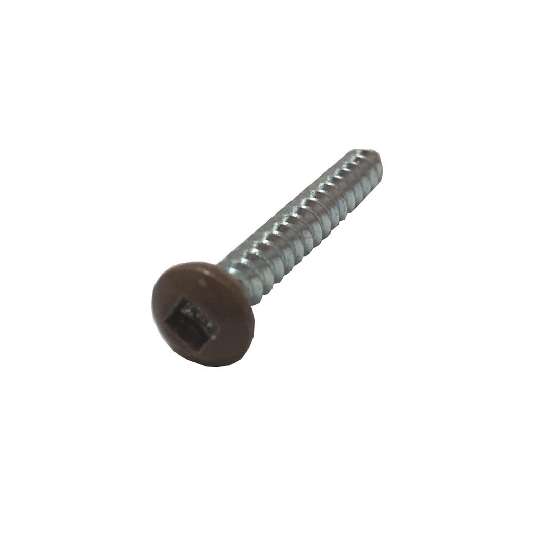 Metal Screw Chocolate Brown Pan Head, Square Drive #6 X 5/8-in., 100/Pack