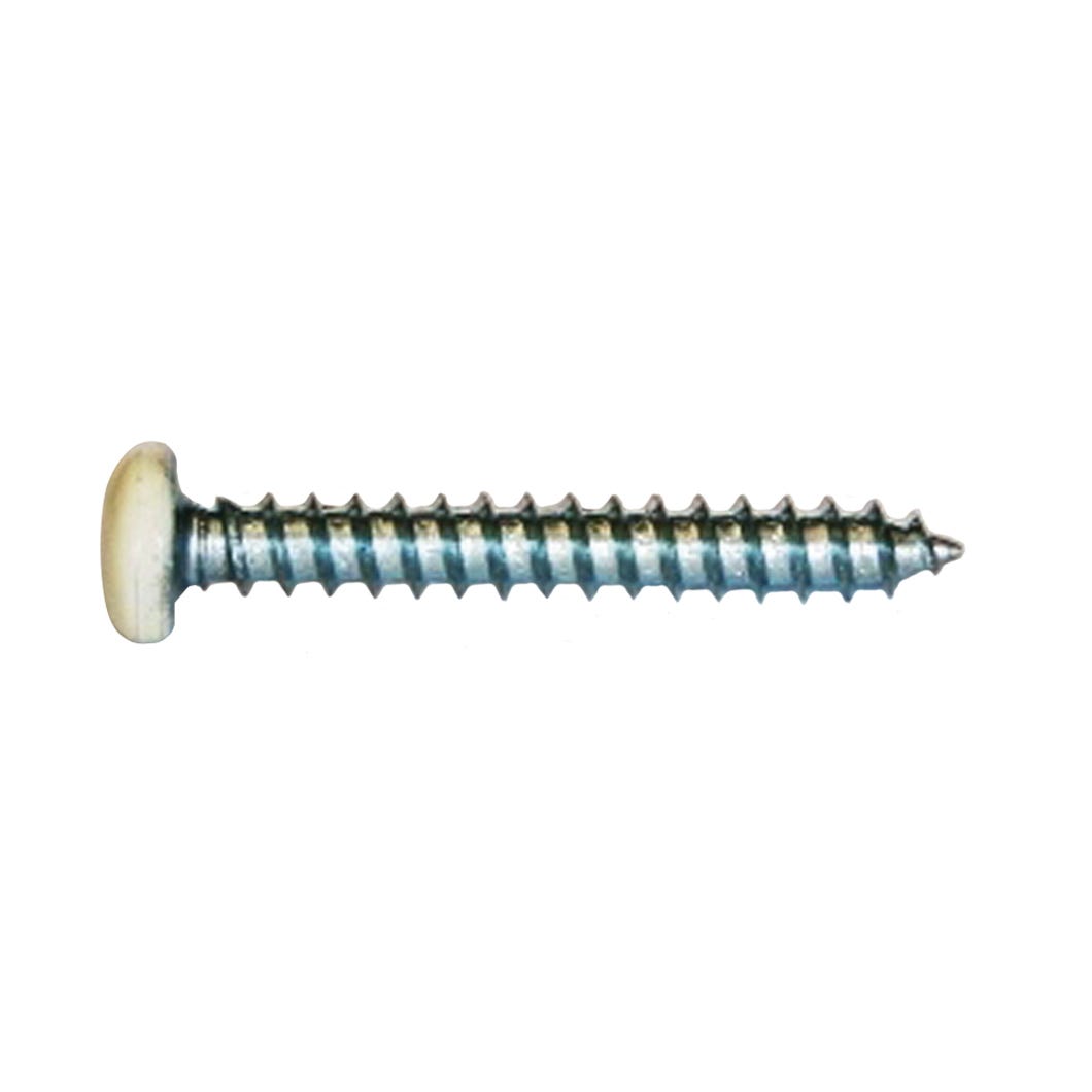 Metal Screw, Ivory, Pan Head, Square Drive #8 X 5/8-in., 18/Pack