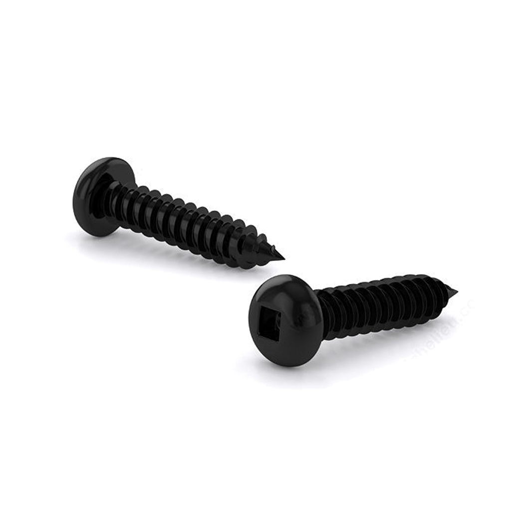 Metal Screw #8 Black Zinc, Pan Head, Square Drive