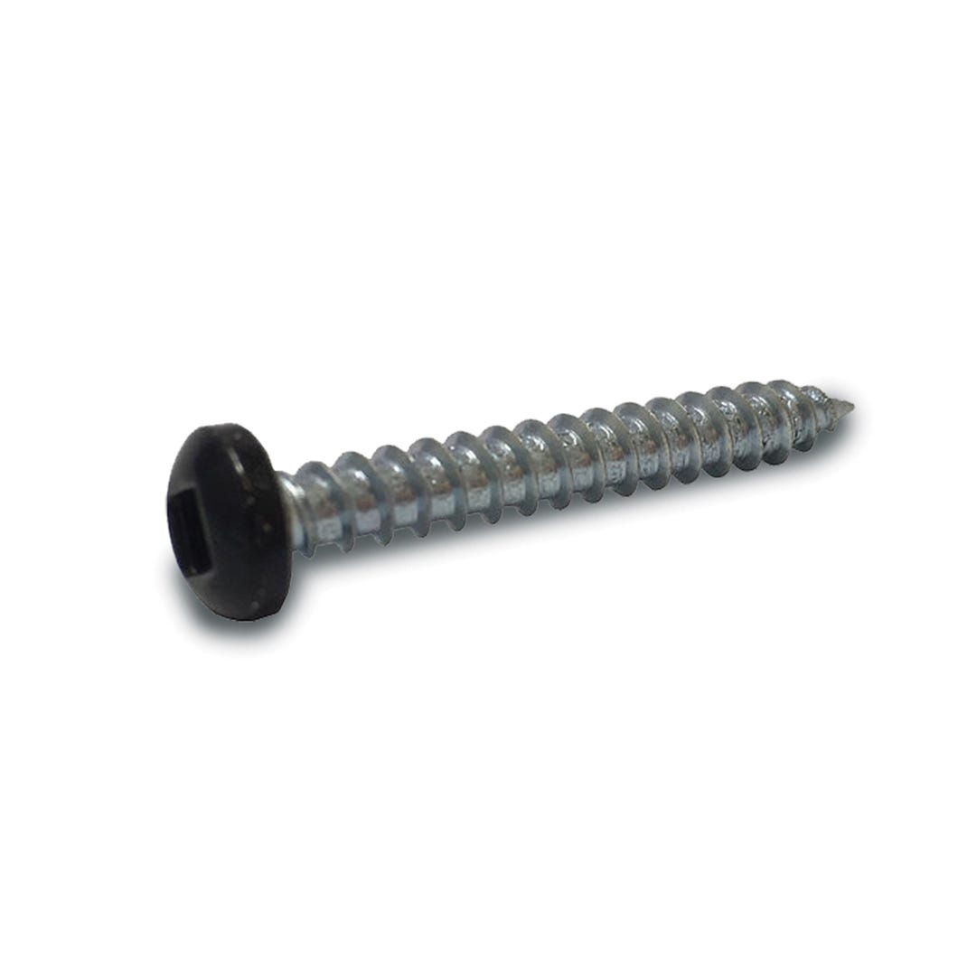 Metal Screw #8 Black Zinc, Pan Head, Square Drive