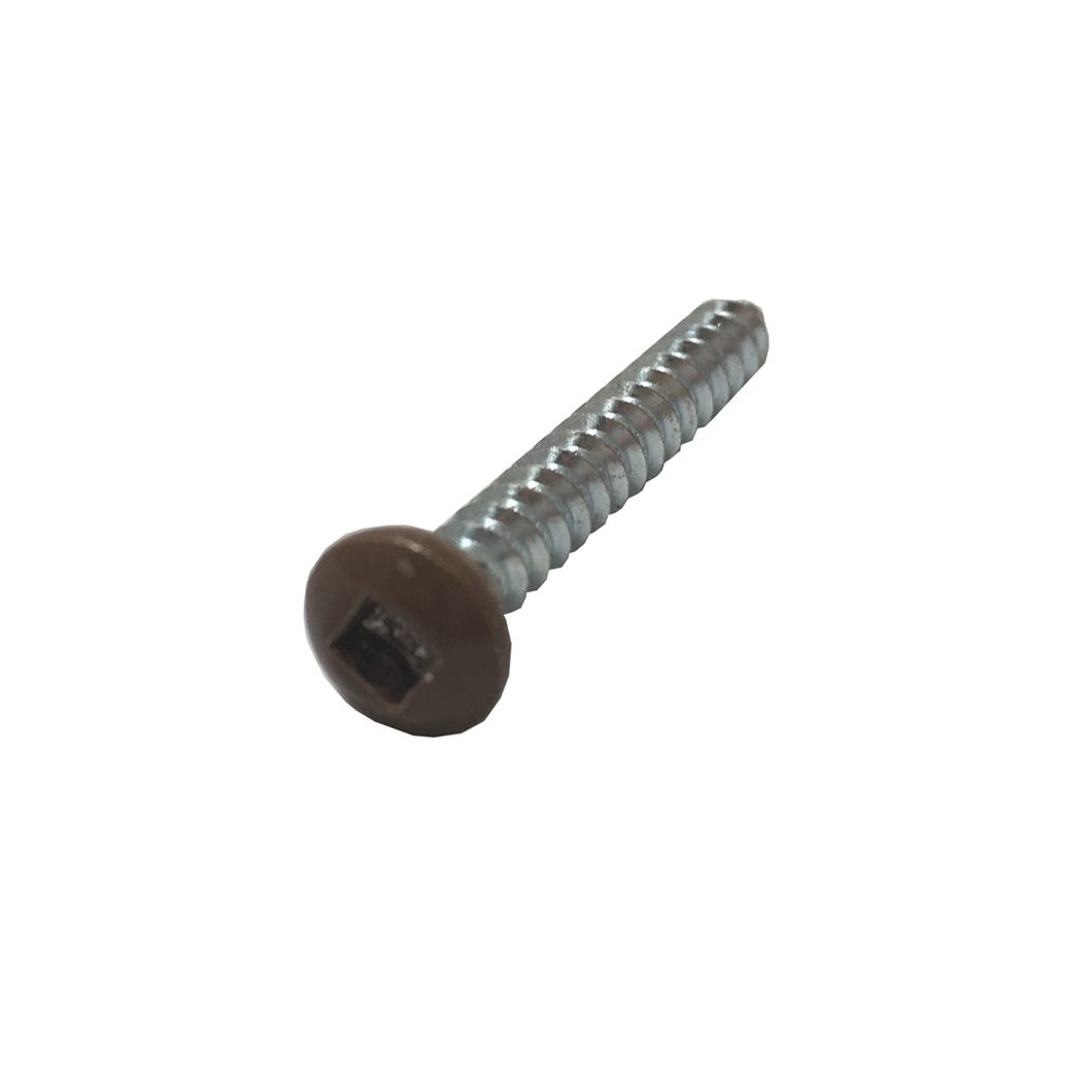 Metal Screw Chocolate Brown Pan Head, Square Drive #8 X 3/8-in., 100/Pack
