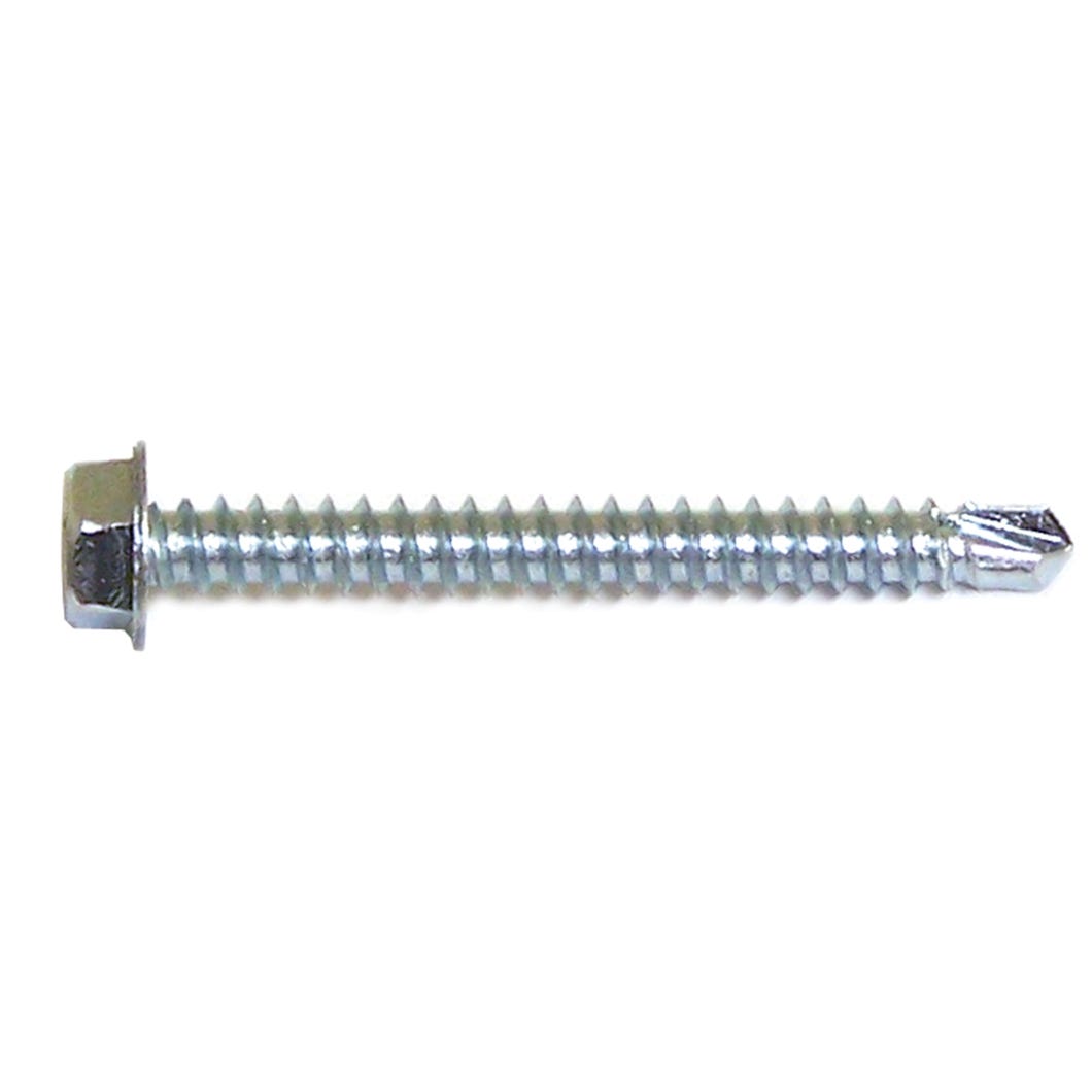 Metal Screw Zinc Plated, Hex Head with Washer #8 X 1 1/2-in., 6/Pack
