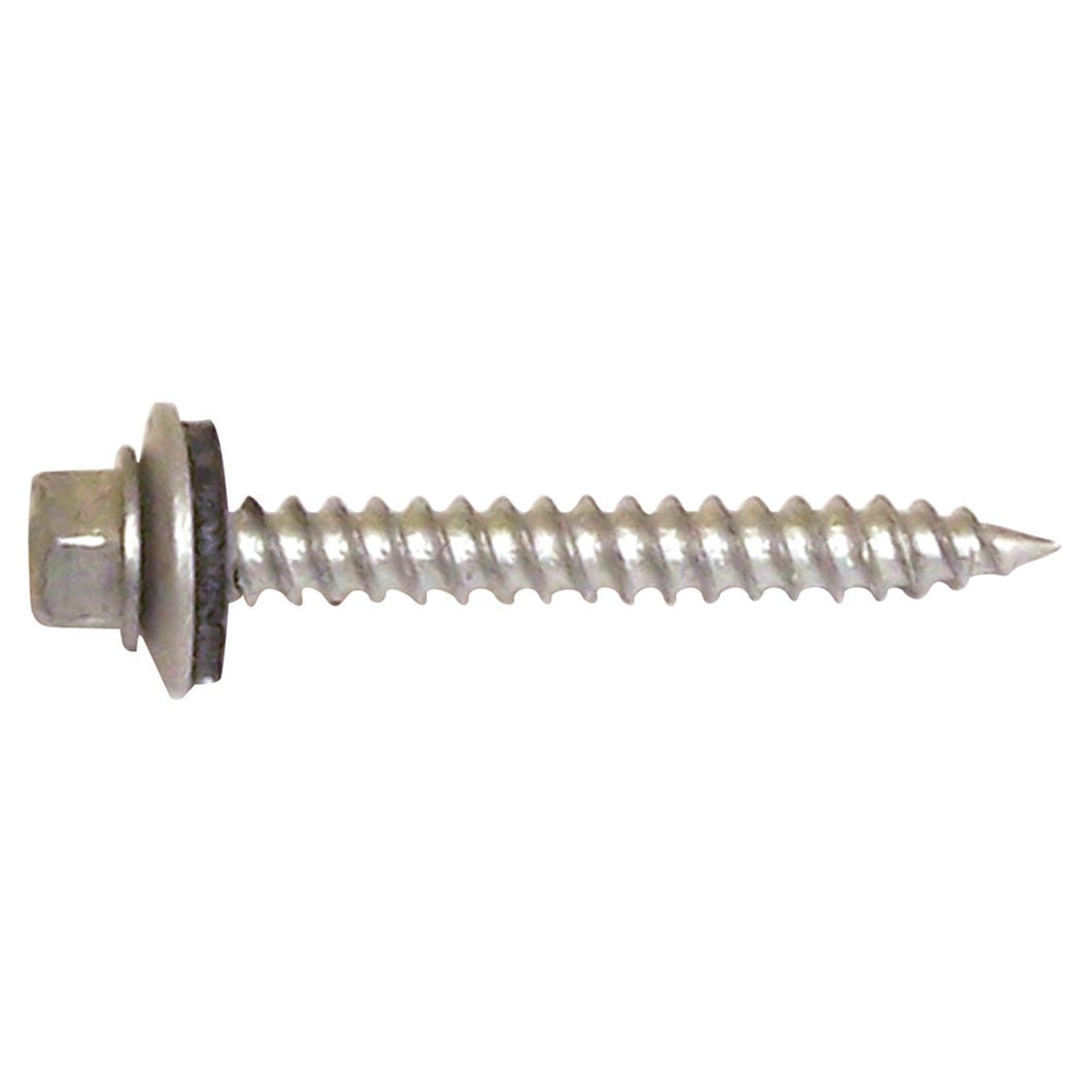 Metal Screw Zinc Plated, Hex Head + Steel/Neoprene Washer #9 X 1 1/2-in., 500/Pack