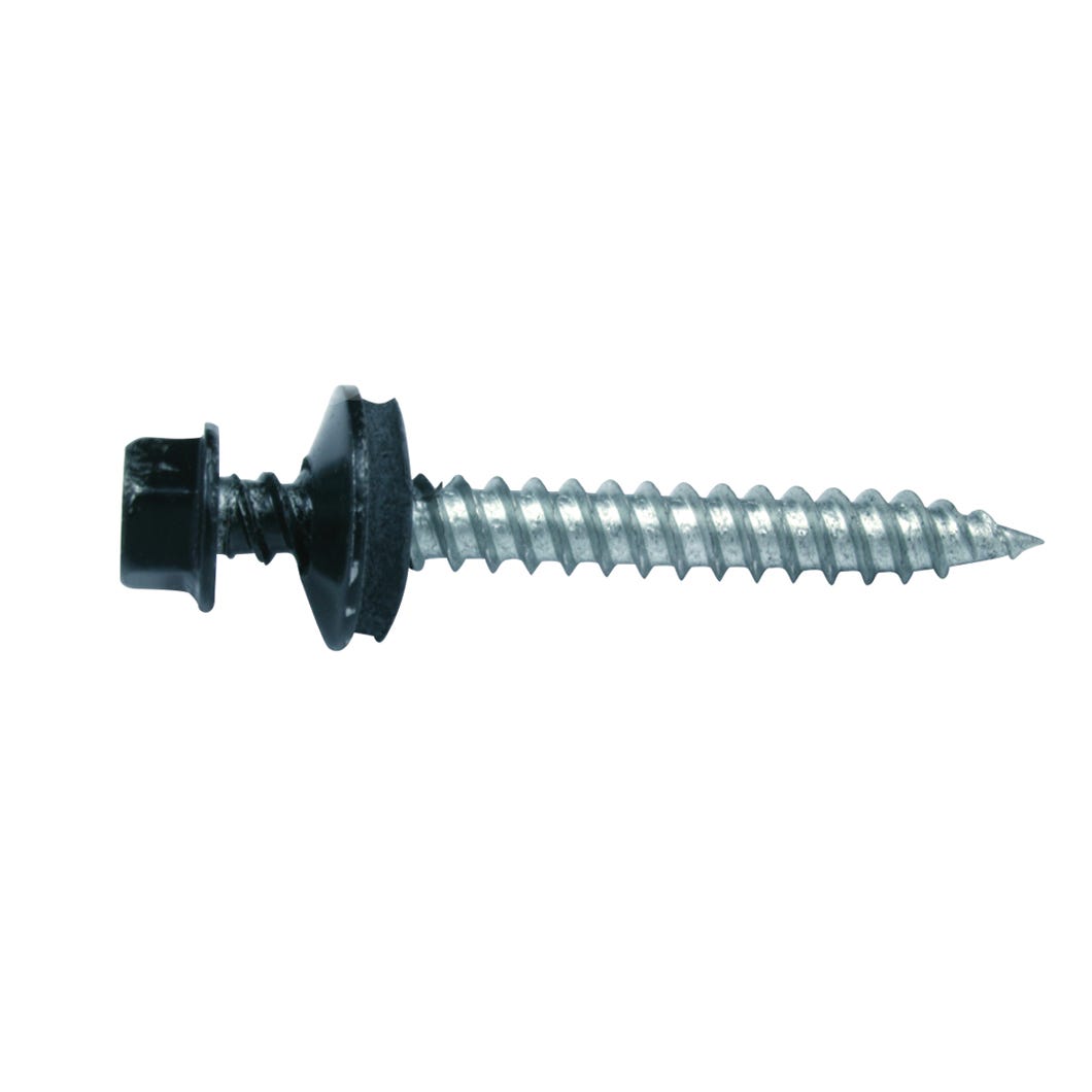 Metal Screw Black Hex. Head 1/4, Washer #9 X 1 1/2-in., 100/Pack