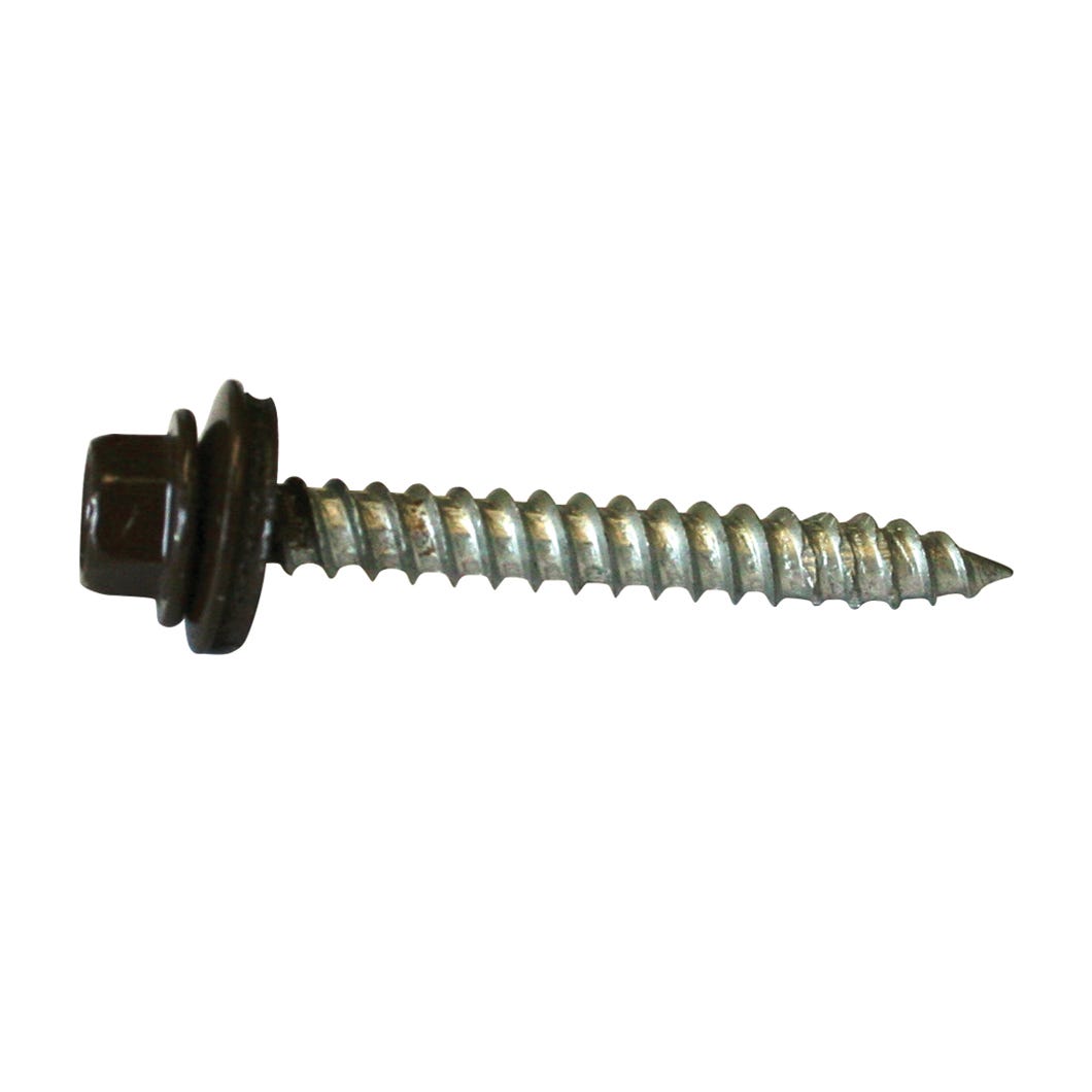 Metal Screw Brown Hex. Head 1/4, Washer #9 X 1 1/2-in., 100/Pack
