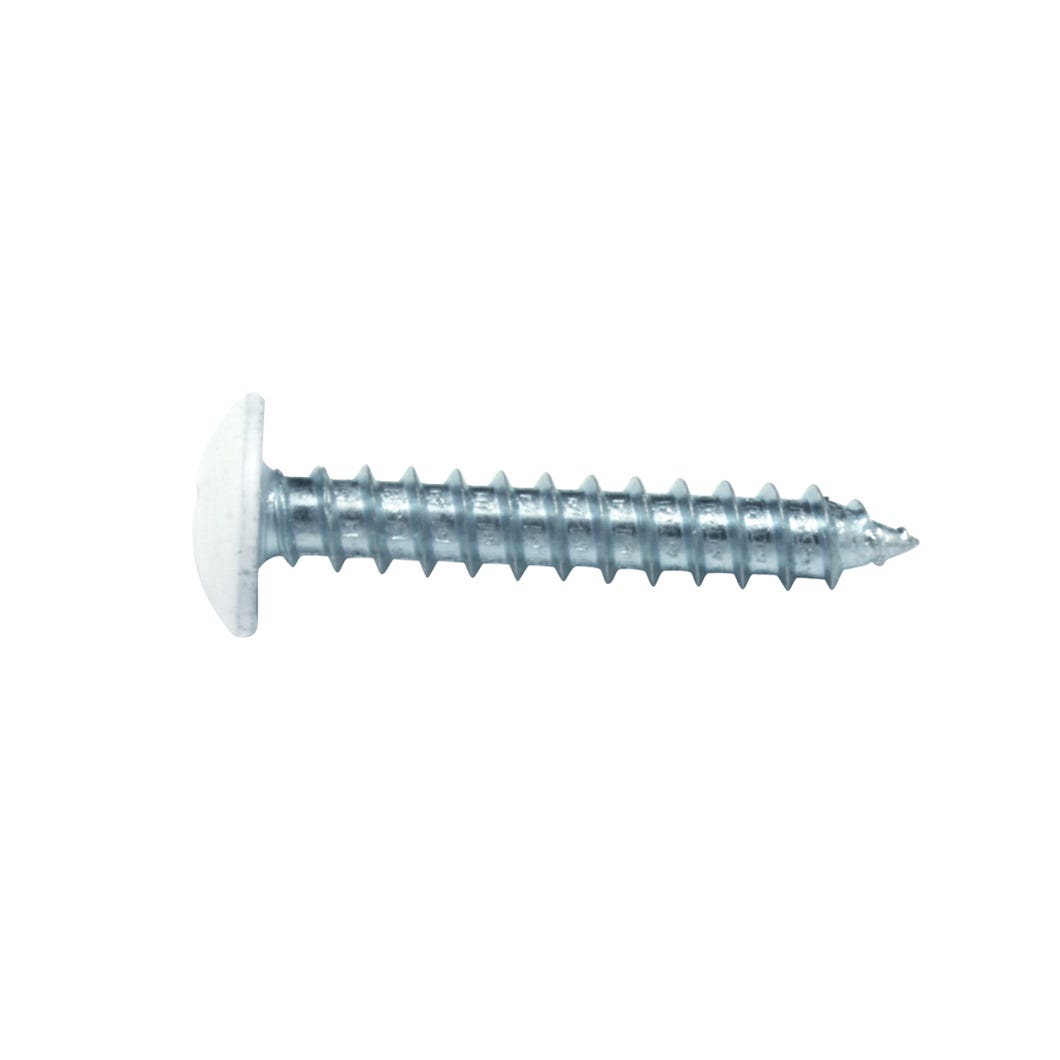 White Roung Head Metal Screw, #8 X 1 1/2-in., 100/Pack