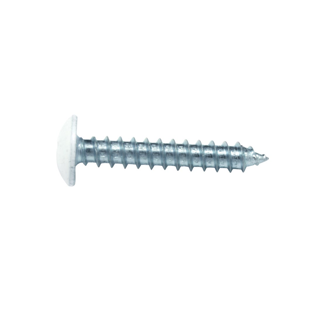 Metal Screw White Round Large Head, #8 X 1 1/2-in., 7/Pack