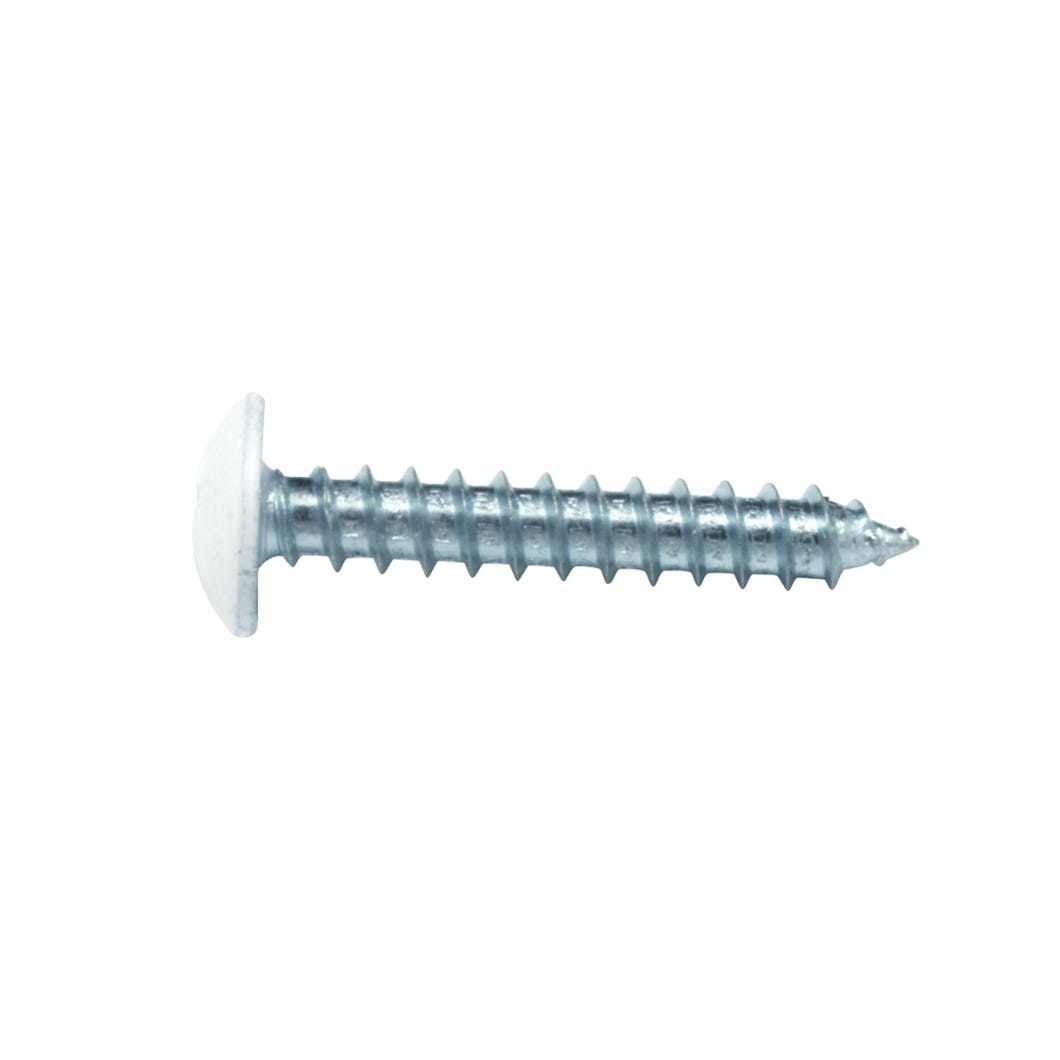 Metal Screw White Round Large Head, #8 X 5/8-in., 10/Pack