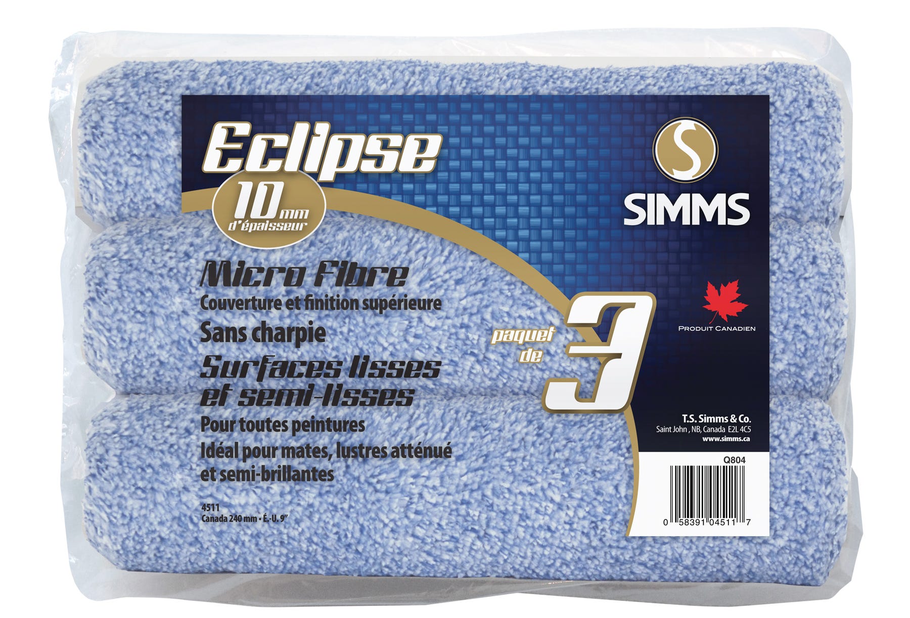 Microfibre Roller Refill, Eclipse, 10mm, 3/Pack