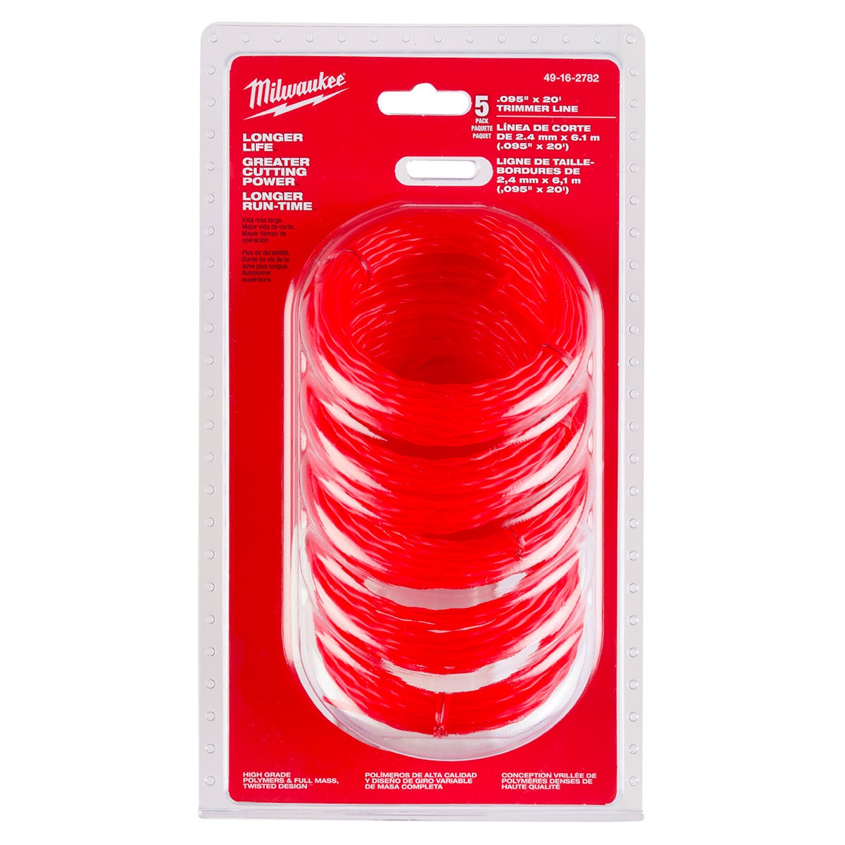 MILWAUKEE Replacement Spool for Trimmer, 0.095 in. X 20 ft.