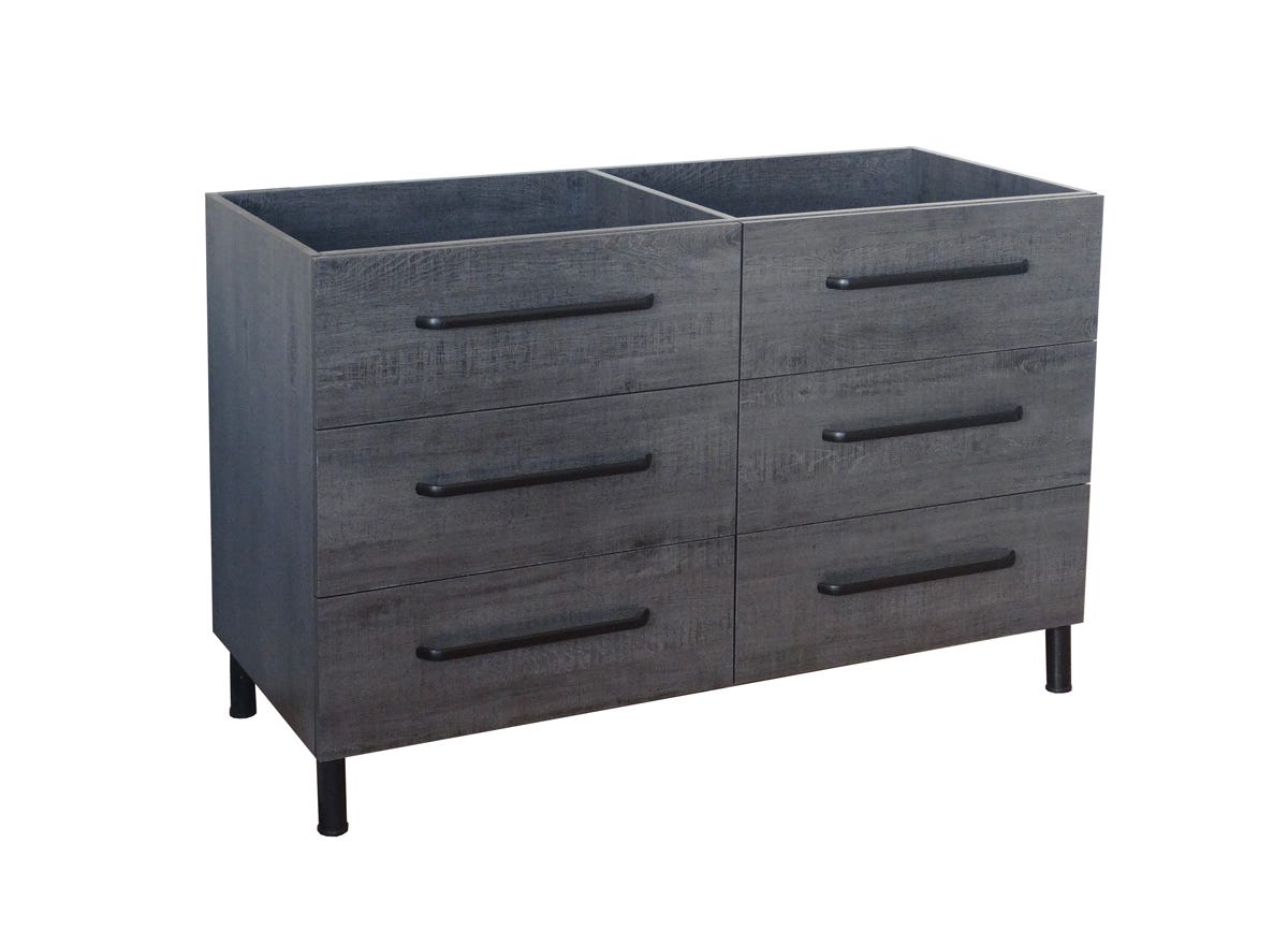 Modern Vanity 6 Drawers 48-in. X 19-in., Oak Gryy