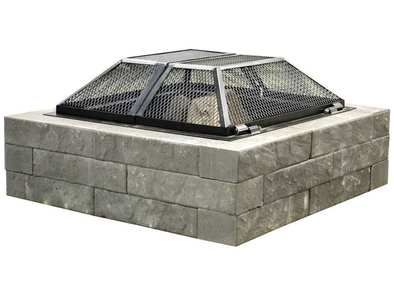 MODERNO Fireplace Set, Black Spark Guard
