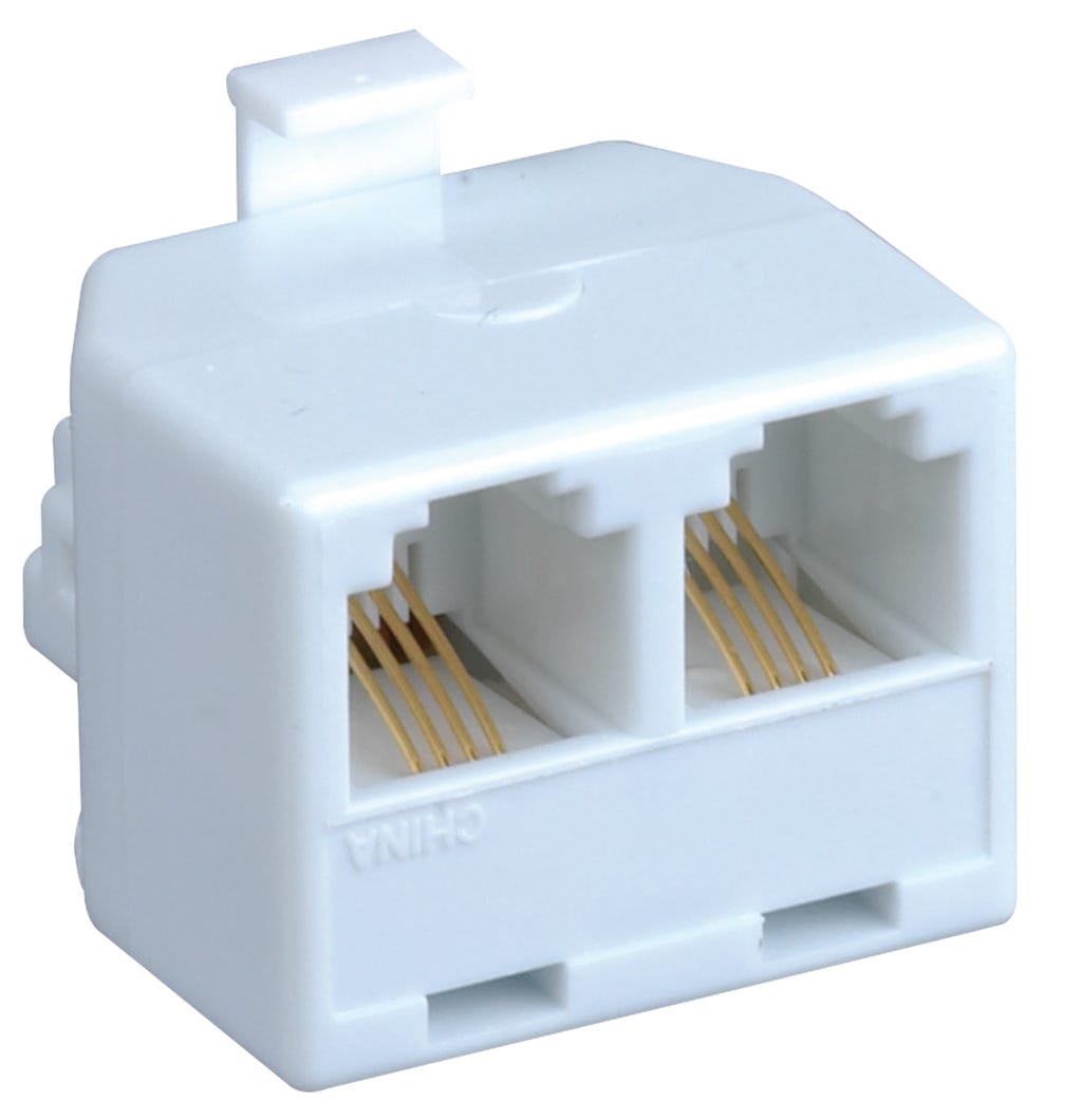 Modular adapter 2 in 1 for phone jack