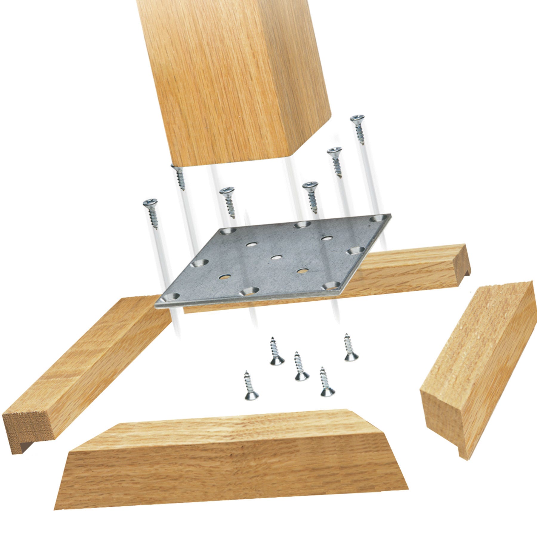 Mounting Plate Square Maple for Newel