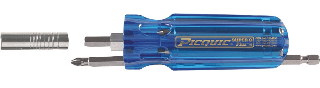 Multi-bit super 8 plus screwdriver