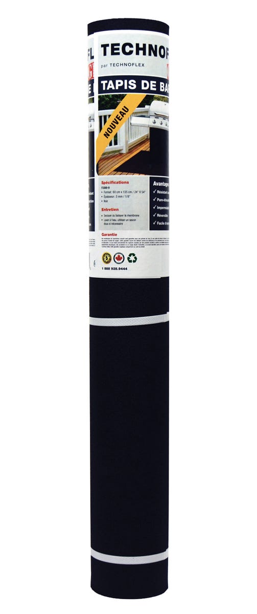 BBQ MAT Multi-Function Mat Indoor/Outdoor, 24 in. x 54 in. x 1/8 in., Black