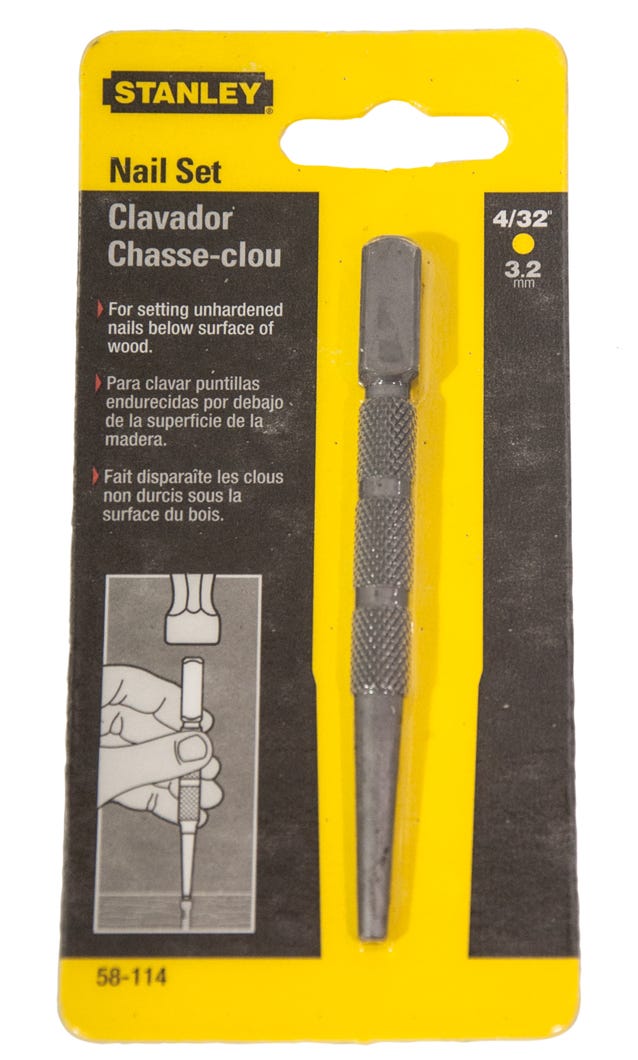Nail set square head 4 in x 4/32 in