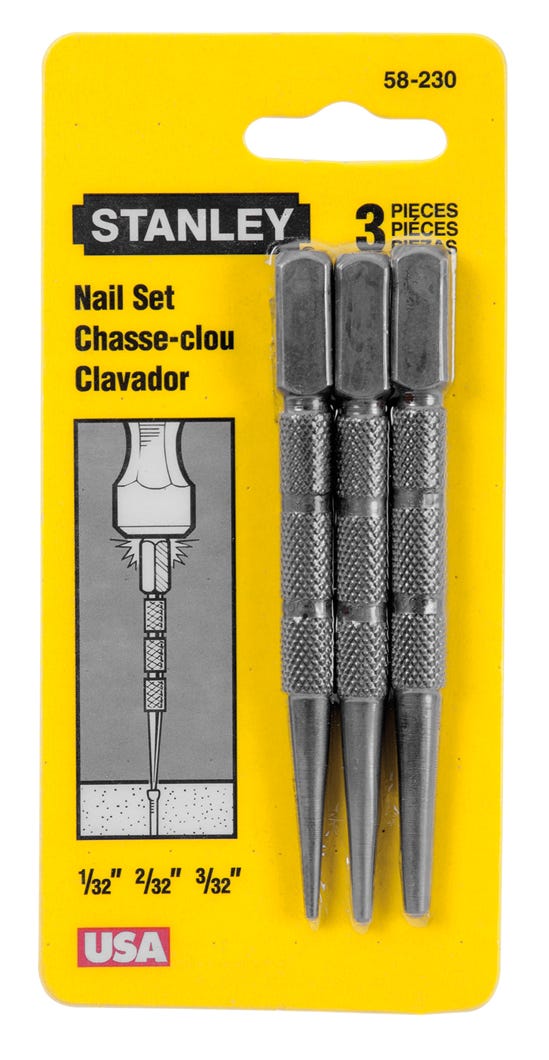 Nail set steel - square head