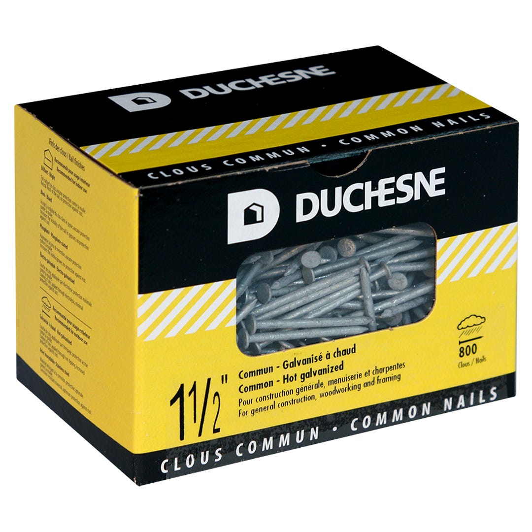 Hot-Dipped Galvanized Common Nails, 1-1/2 In., 800/Box