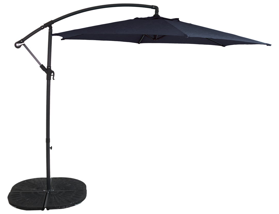 NAPLES Offset Patio Umbrella, 10 ft., Black