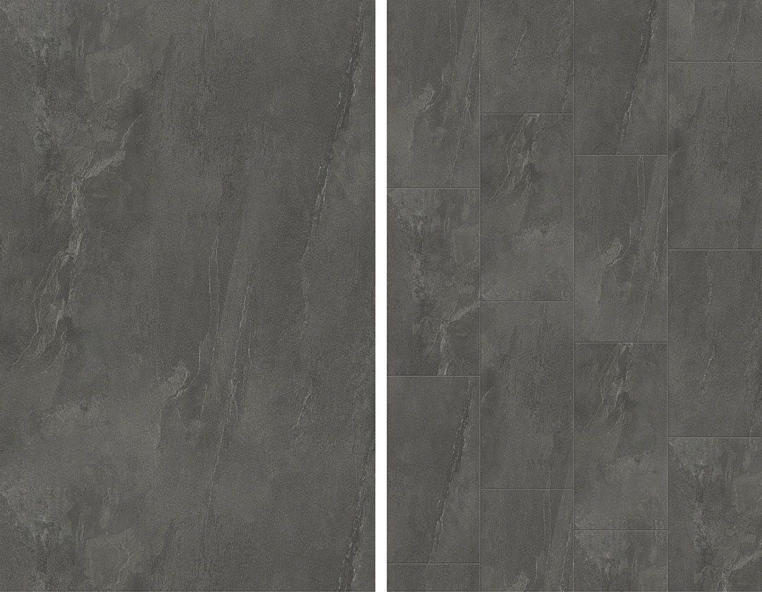 NATUR FIRE Vinyl Tile SPC, 4.3 mm +1 mm, Dark Grey