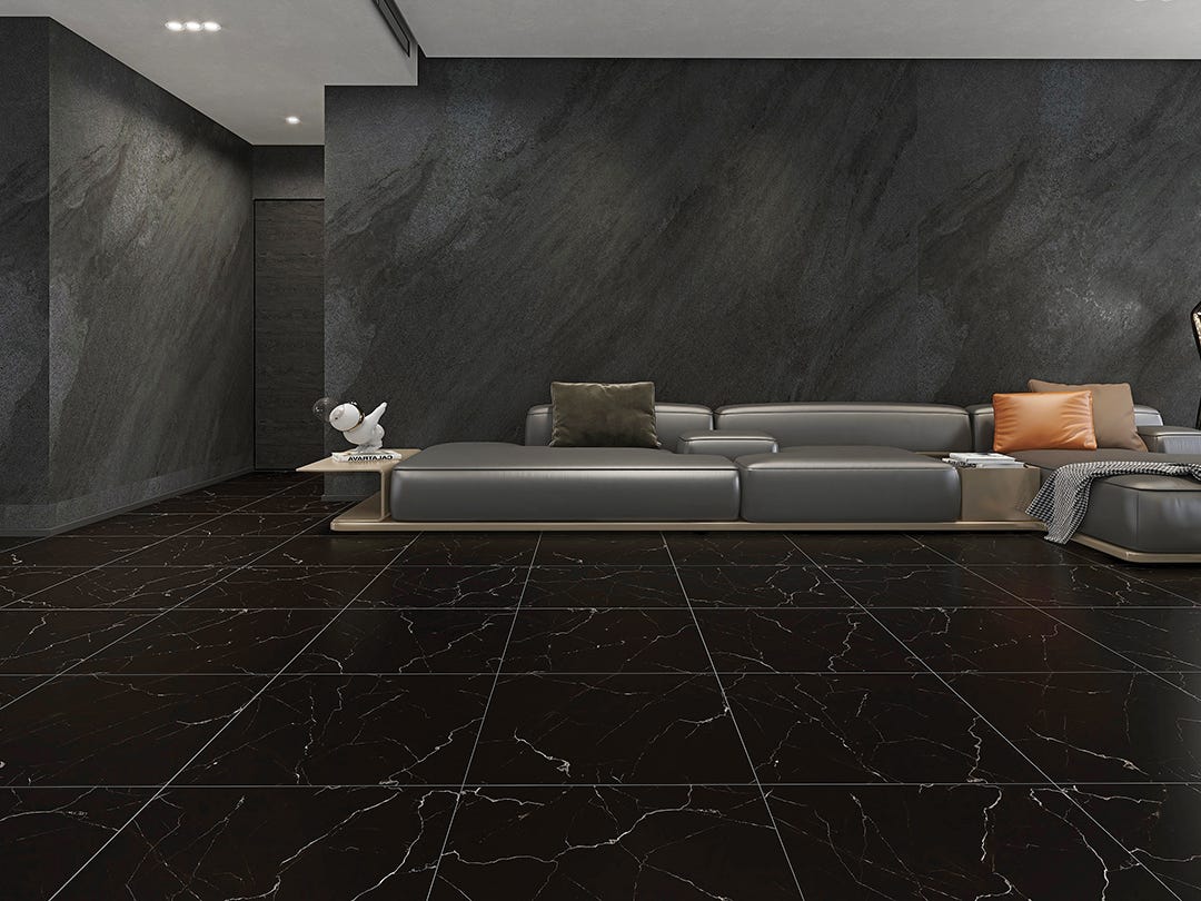 NATUR FIRE Vinyl Tile SPC, 4.3 mm +1 mm, Dark Grey