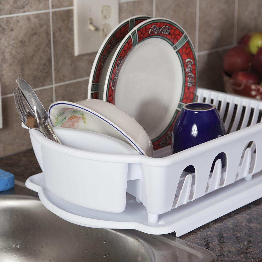 Sink dish rack drainer