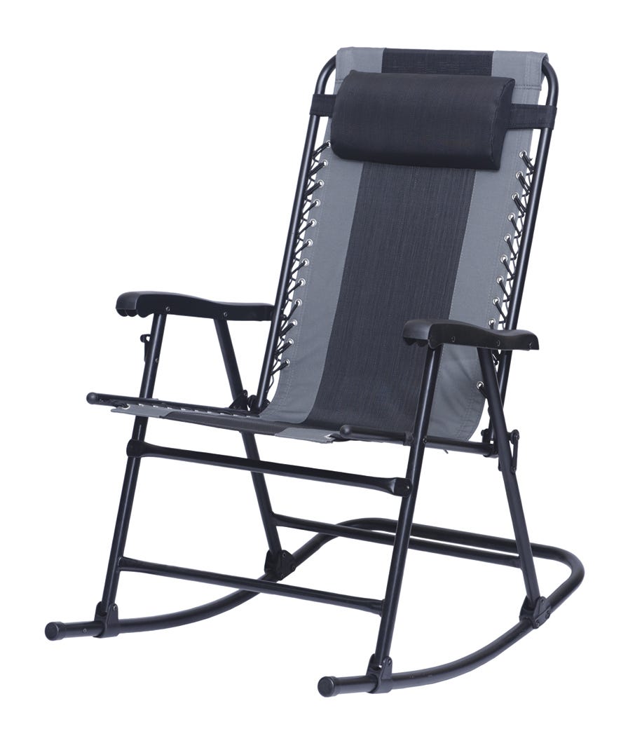 Nice Collection Outdoor Rocking Chair, Gray & Black