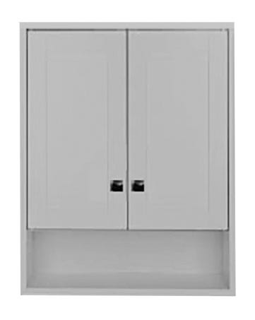 NORD top of toilet cabinet 2 doors and 1 open air shelf matte grey