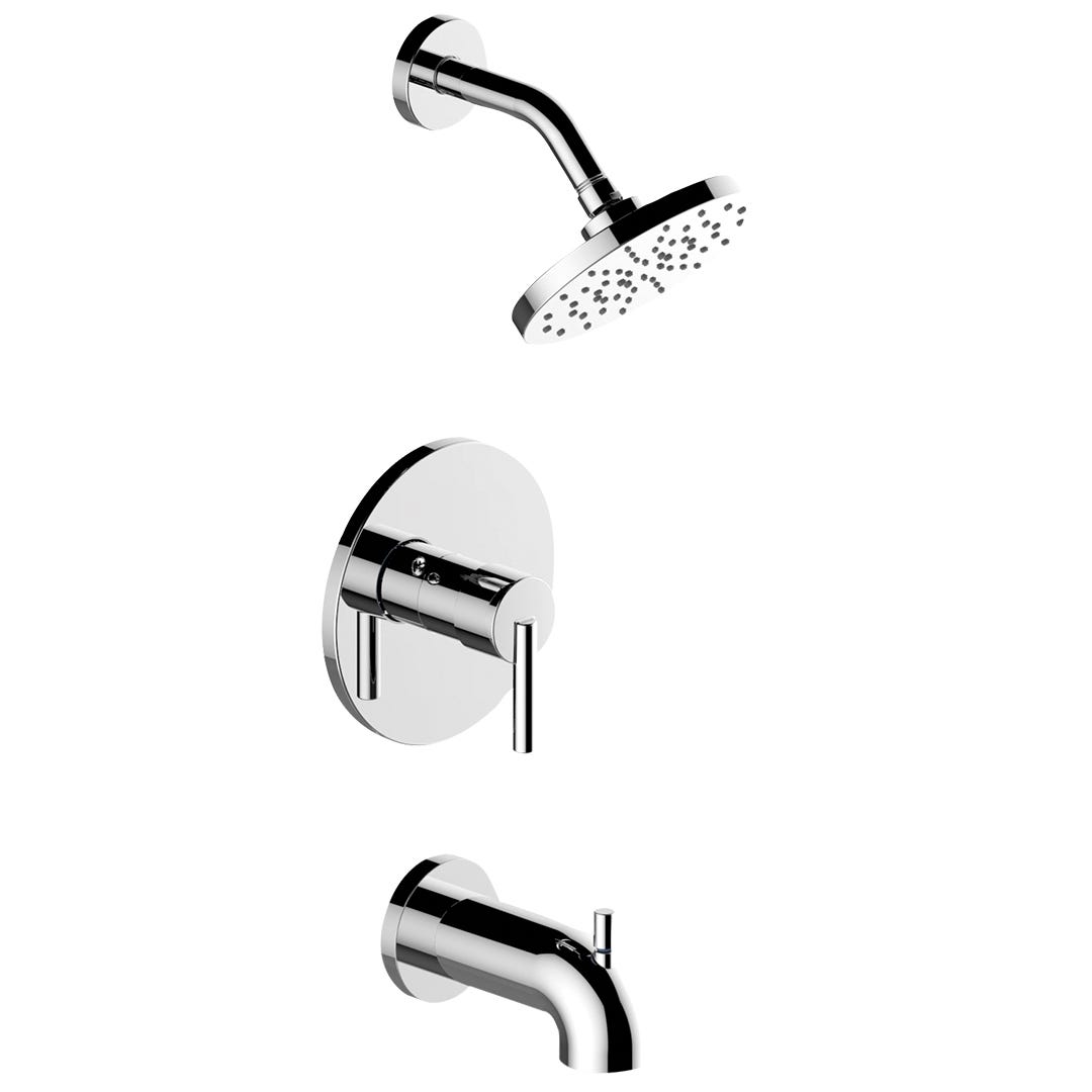 Northern Light Tub & Shower Faucet, Polish Chrome