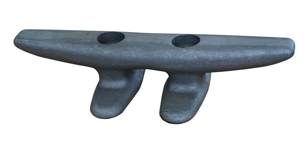 Dock Edge Aluminium Open Base Cleat, 12-in.