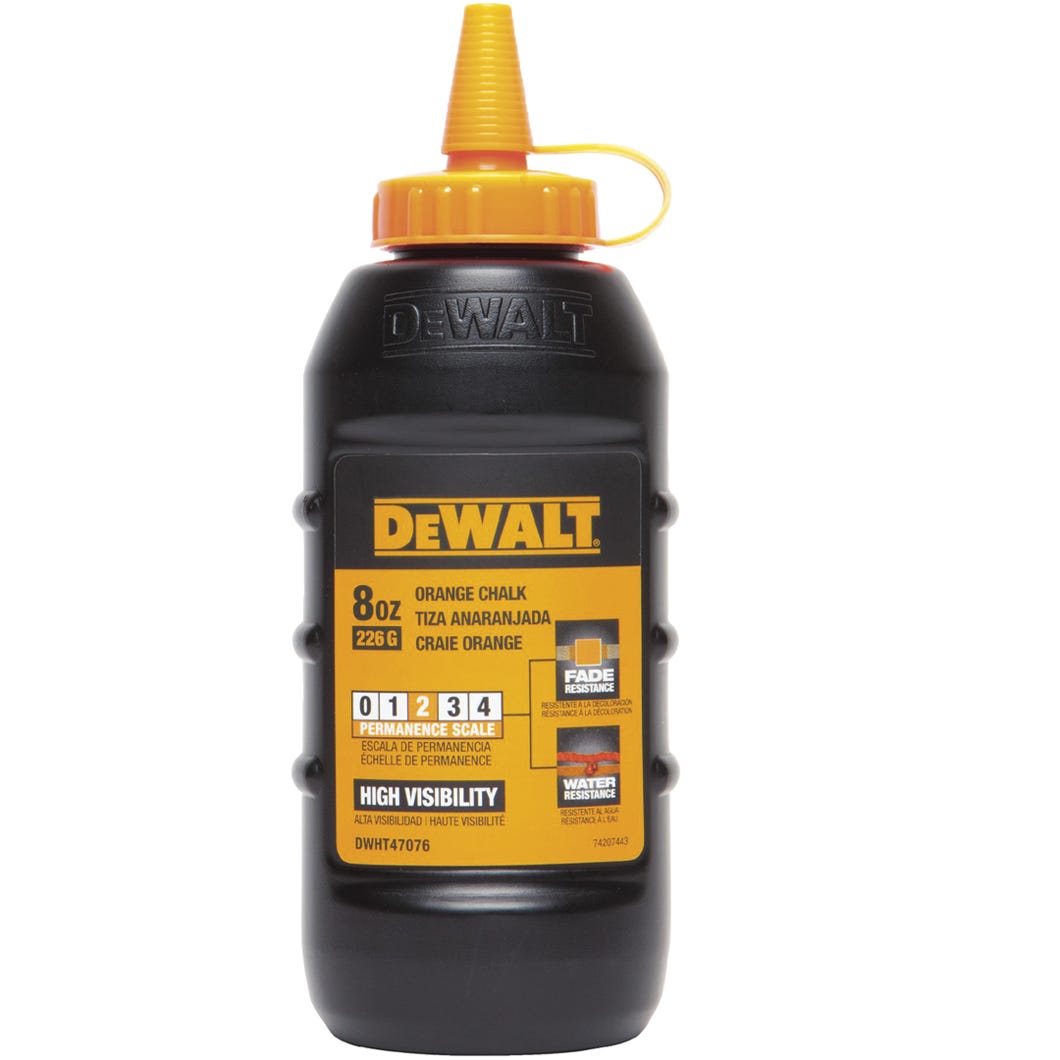 Chalk Line Reel, High Visibility Orange, 8 oz