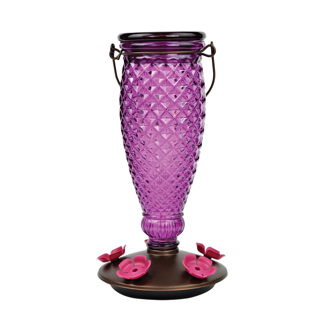 Perky-Pet Diamond Wine Top-Fill Glass Hummingbird Feeder