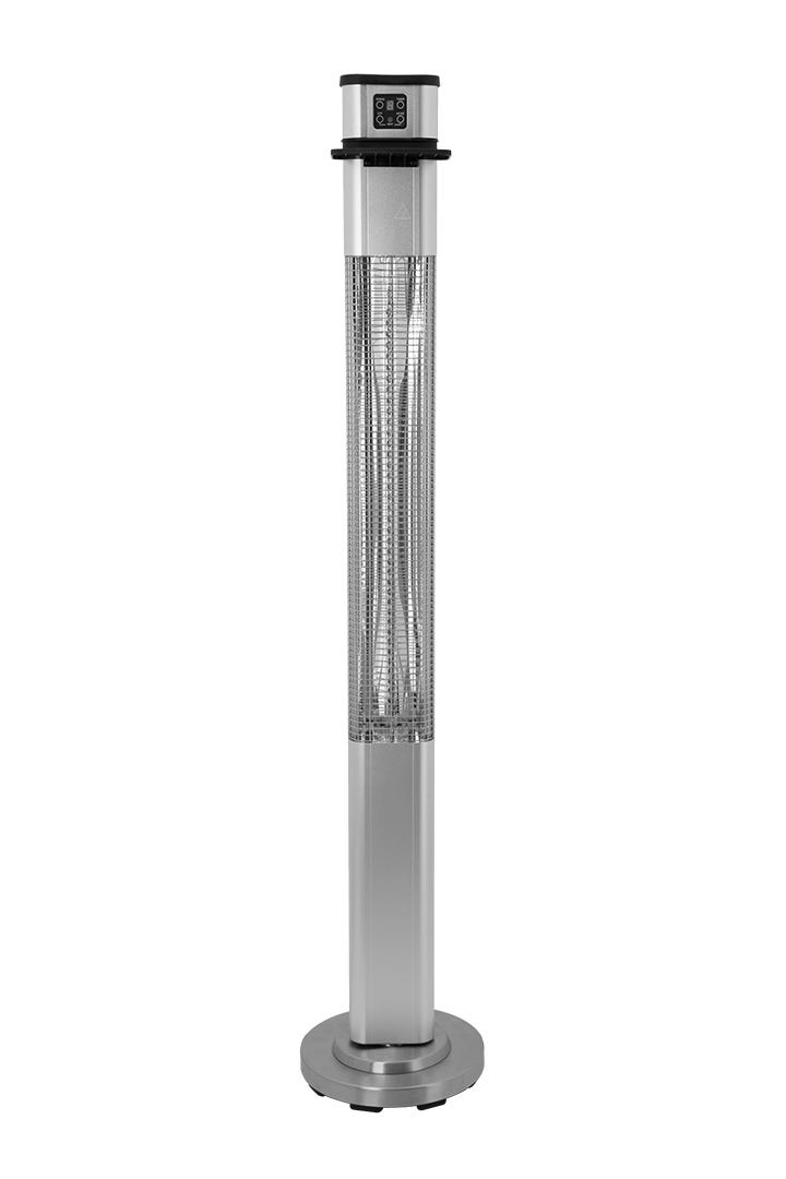 Remote-Controlled Freestanding Patio Heater, 1500 W, Silver