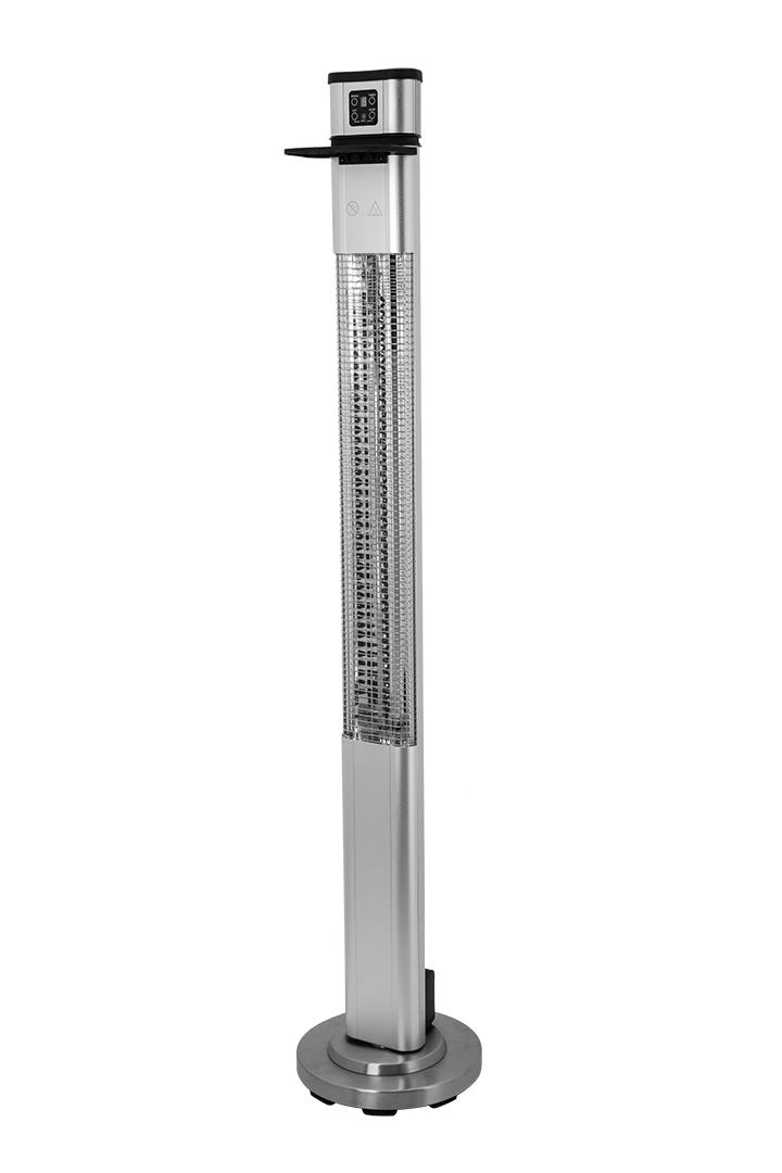 Remote-Controlled Freestanding Patio Heater, 1500 W, Silver