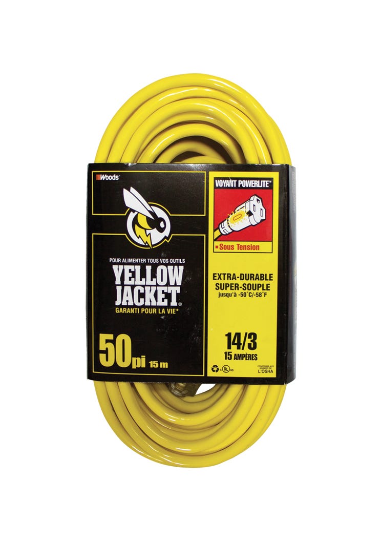Outdoor Extension Cord with Power Indicator Light, 50-ft.