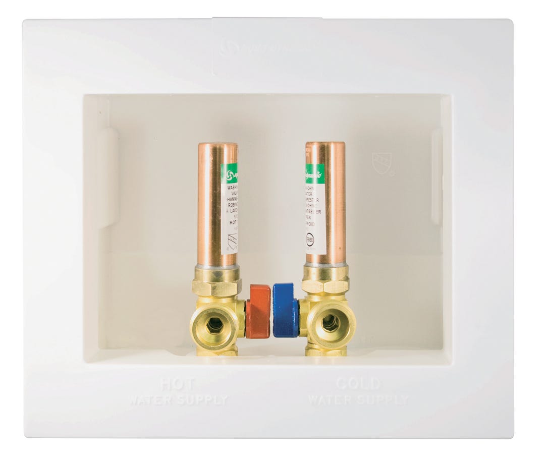 Outlet Box Washing Machine, 2 PEX Valve/Drain/Arrester
